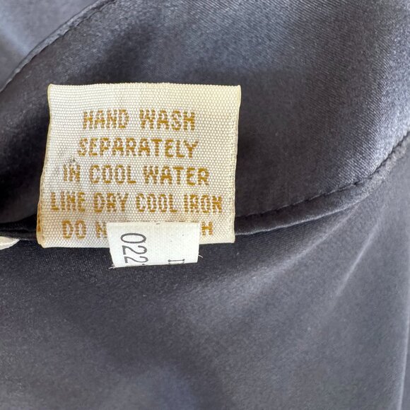 Vintage 80s Victorias Secret Gold Label black 100% Silk Tank Top Camisole Size M - Picture 9 of 9